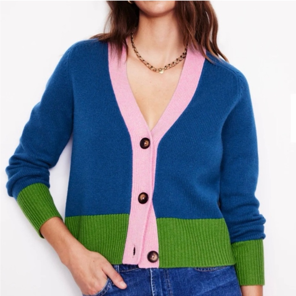Boden Blue, Pink, and Green Cardigan - Picture 2 of 10
